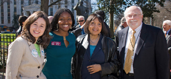 GCDD Staff and GVRA Executive Director with a House Representative at the Disability Day rally
