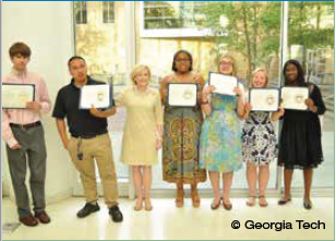 The first six graduates of the Georgia Tech Excel IPSE program with Representative Katie M. Dempsey (center) at the 2017 Certificate Ceremony.