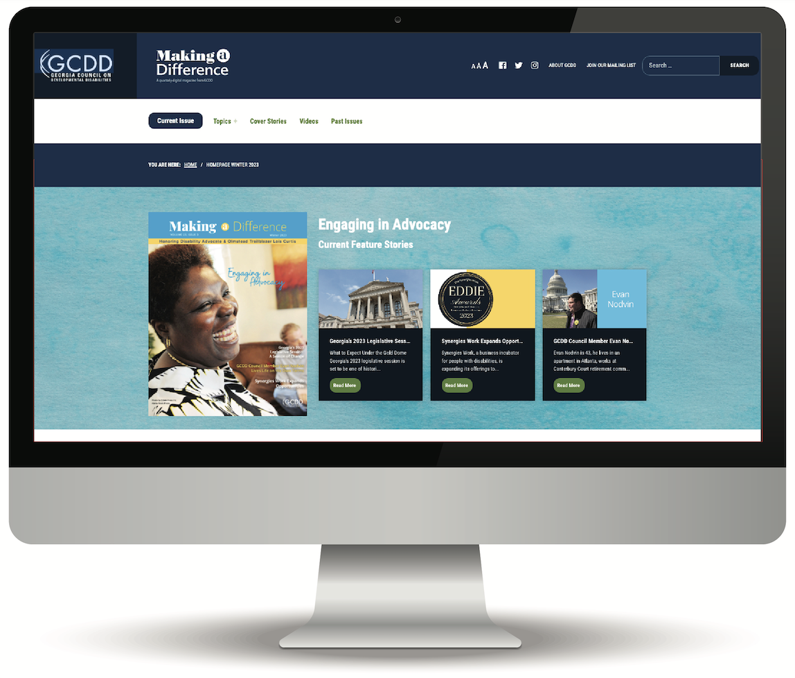 Computer with home page of new Making a Difference website Computer with home page of new Making a Difference website