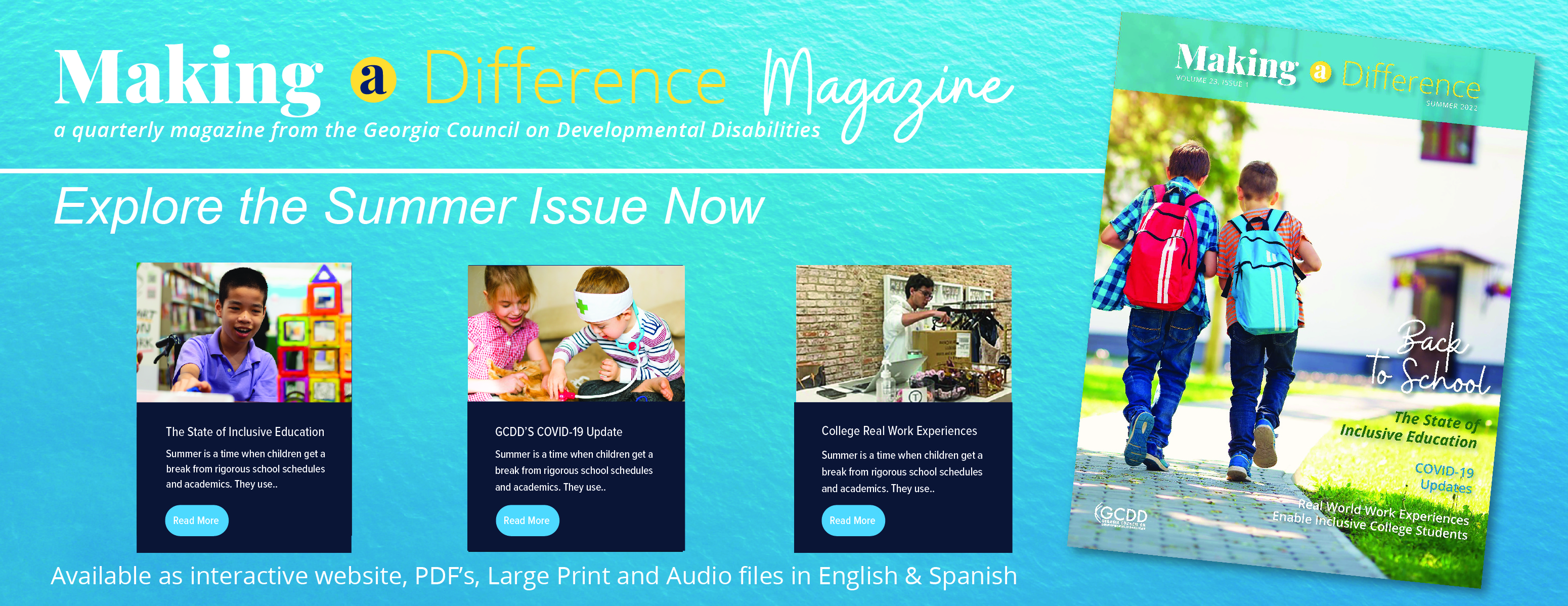 Read the latest digital issue of GCDD’s Making a Difference Magazine – Summer 2022