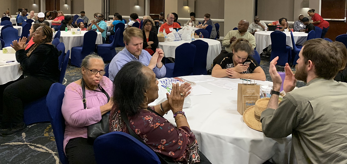 The crowd applauded as NFBGA honored the Georgia Council on Developmental Disabilities (GCDD) at its 2019 state convention in Augusta.