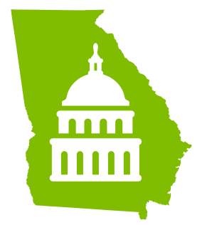 State of Georgia Graphic with Capitol reversed inside