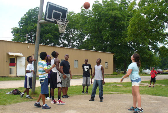 basketball at peacebuilders camp at koinonia farm
