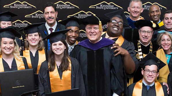 Governor Deal (center) with graduates of the Kennesaw State University Academy of Inclusive Learning & Social Growth.