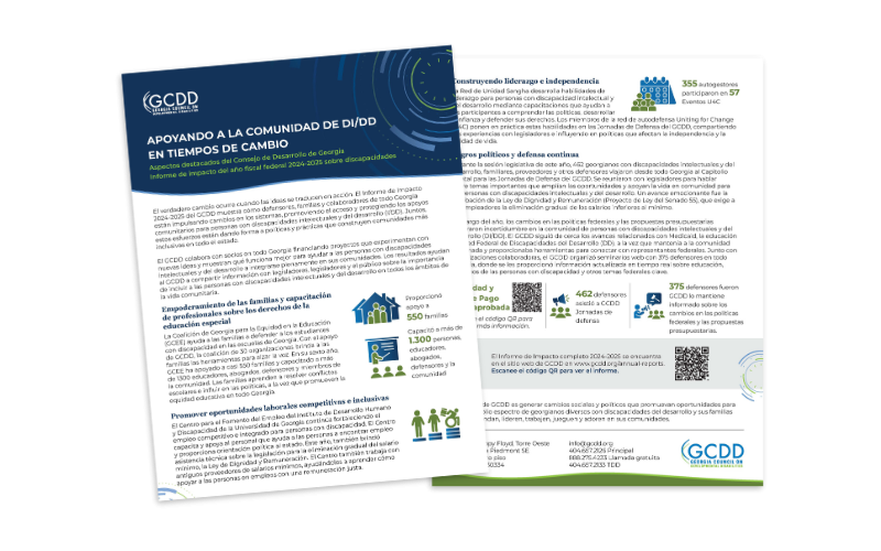 Announcement for the upcoming Spanish version of the GCDD flyer.